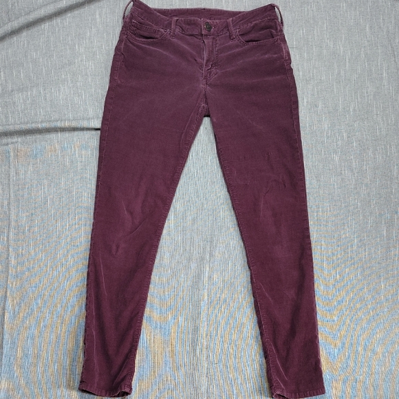 True Religion Halle Stretch Women's Size 28x29 Burgundy Corduroy Jeans - Picture 11 of 12